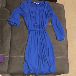 daniel rainn dress, blue w/ “black pearl” buttons